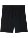 Burberry Logo Patch Straight-leg Shorts In Black