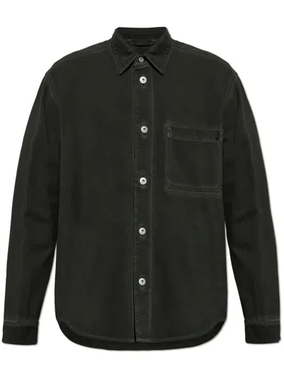 Burberry Classic Button-up Shirt With Chest Pocket In Black