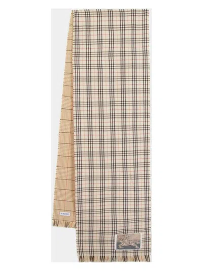 Burberry Mw Revers Tiny Check Scarf In Beige