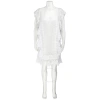 BURBERRY BURBERRY NAHLA WHITE POLKA-DOT AND SCALLOPED LACE TULLE DRESS