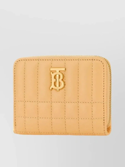 Burberry Nappa Leather Quilted Wallet In Beige