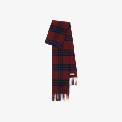 Burberry Narrow Check Cashmere Scarf In Red
