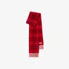 Burberry Narrow Check Cashmere Scarf In Currant