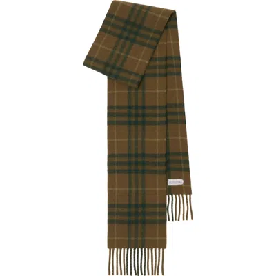 Burberry Narrow Check Cashmere Scarf In Furrow