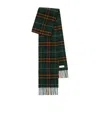 Burberry Narrow Check Cashmere Scarf In Green