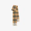 Burberry Childrens Check Cashmere Scarf In Brown