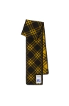 Burberry Narrow Check Wool Scarf In Yellow