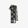 Burberry Narrow Check Wool Scarf In Black