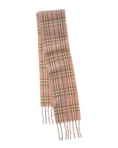 Burberry Narrow Check Wool-blend Scarf In Brown