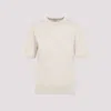Burberry Natural Crewneck Solid T-shirt In White