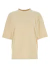 Burberry Cream Terry Fabric Oversize T-shirt In Natural