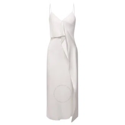 Burberry Natural White Silk Ruffle-detail Sloane Slip Dress