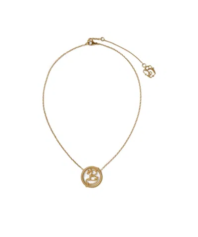 Burberry Nautical Knot B Pendant Necklace In Gold