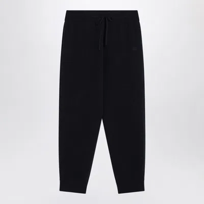 Burberry Navy Blue Cashmere-blend Jogging Pants In Black