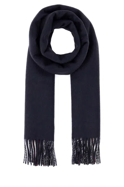 BURBERRY NAVY BLUE CASHMERE REVERSIBLE SCARF