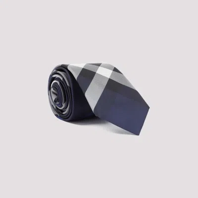 Burberry Mens Vy Manston Checked Silk Tie In Navy