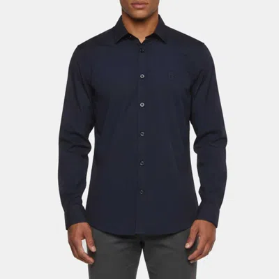 Pre-owned Burberry Navy Blue Cotton Long Sleeve Shirt M