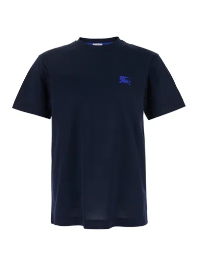 Burberry Navy Blue Crewneck Logo T-shirt