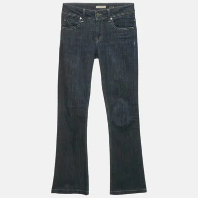 Burberry Navy Blue Denim Boot Leg Jeans S Waist 25"