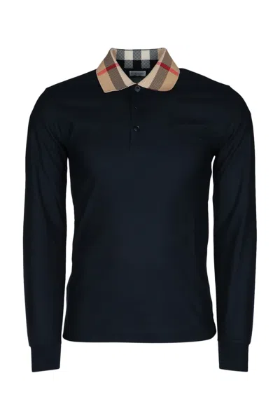 Burberry Navy Blue Logo Collar Polo Shirt