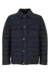 Burberry Men Navy Blue Nylon Down Jacket In Blue