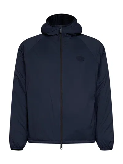 Burberry Navy Blue Nylon Dunwich Packable Hooded Jacket