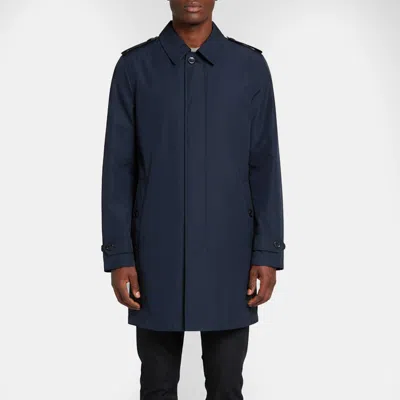 Pre-owned Burberry Navy Blue Nylon Long Sleeve Trench Coat M