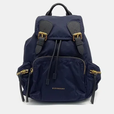 Pre-owned Burberry Navy Blue Nylon Rucksack Backpack