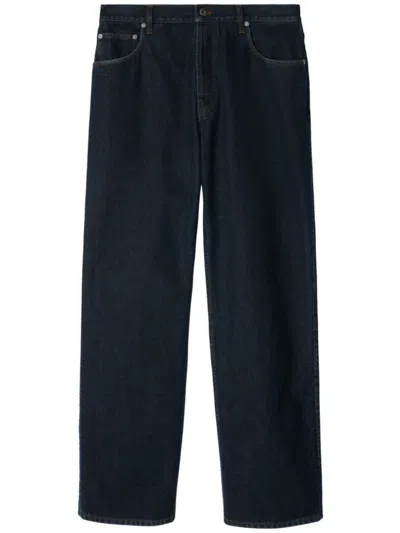 Burberry Navy Blue Straight Leg Jeans In Black