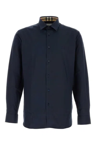Burberry Blue Cotton Elastane Stretch Shirt
