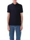 Burberry Logo Embroidered Straight Hem Cotton Polo Shirt In Black