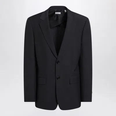 BURBERRY BURBERRY  NAVY BLUE WOOL BLEND JACKET