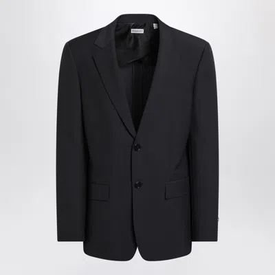 Burberry Navy Blue Wool Blend Jacket