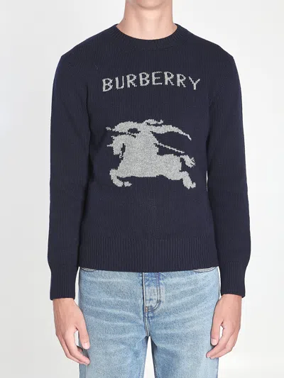 Burberry Navy Blue Wool Blend Sweater