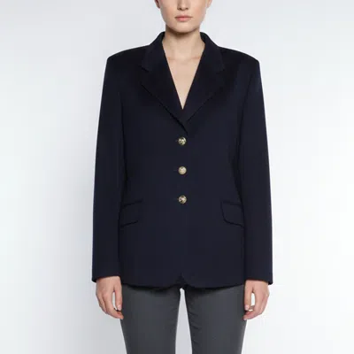 Pre-owned Burberry Navy Blue Wool Single Breasted Blazer Xl