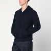 Burberry Navy Blue Zip-up Cardigan In Blue