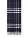 Burberry Check-print Cashmere Reversible Scarf In Navy