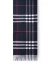 Burberry Check-print Cashmere Reversible Scarf In Navy