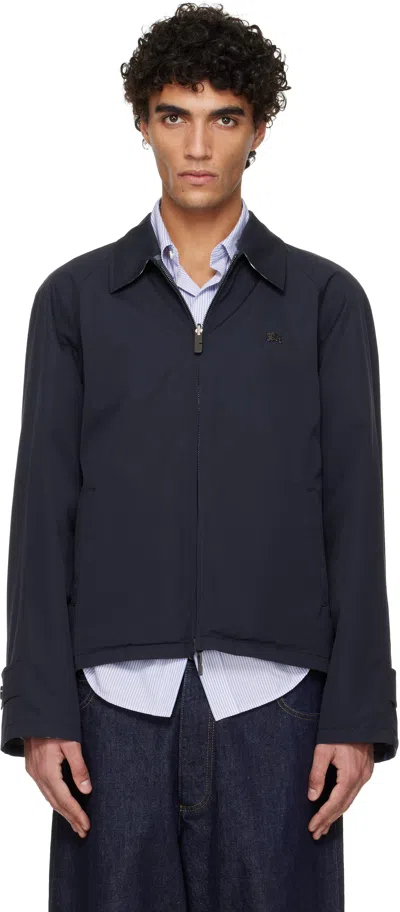 Burberry Navy Hodson Check Reversible Jacket In Blue
