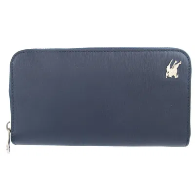 Pre-owned Burberry Navy Leather Long Wallet (bi-fold) ()