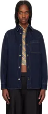 Burberry Navy Regular Fit Denim Shirt In Indigo