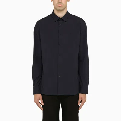 Burberry Navy Stretch Cotton Shirt In Blue