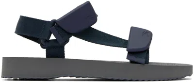 Burberry Navy Trek Sandals In Lake