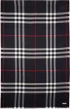 Burberry Navy Wool Silk Blend Scarf In Navy