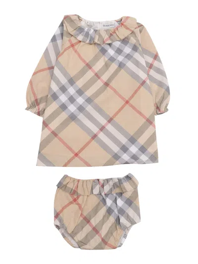 Burberry Kids' Nb Dresses In Gray