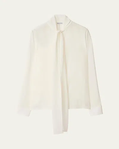 BURBERRY NECK SCARF SILK BLOUSE