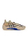 Burberry Check Knit Neptune Sneakers In Sand Ip Check