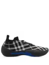 Burberry Neptune Check Logo Sneakers In Black