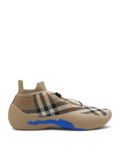 BURBERRY NEPTUNE SNEAKERS IN CHECKED MESH