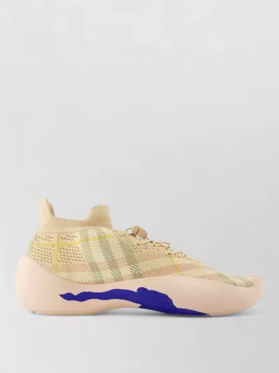 Burberry Neptune Sneakers Synthetic Calfskin Contrasting Sole In Neutral